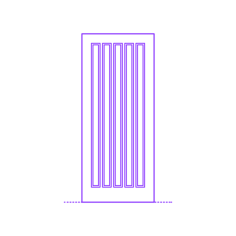 Buildings Exterior Doors Lite Entry Door Vertical 5 Panels Simple Line Art Svg, Free Vectors File